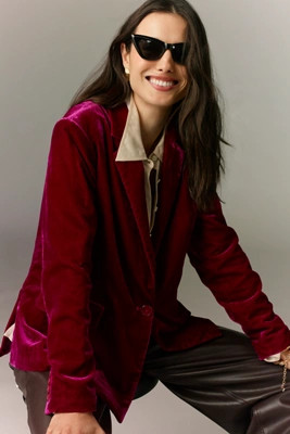 The Ettie Blazer by Maeve: Velvet Edition | Anthropologie (US)