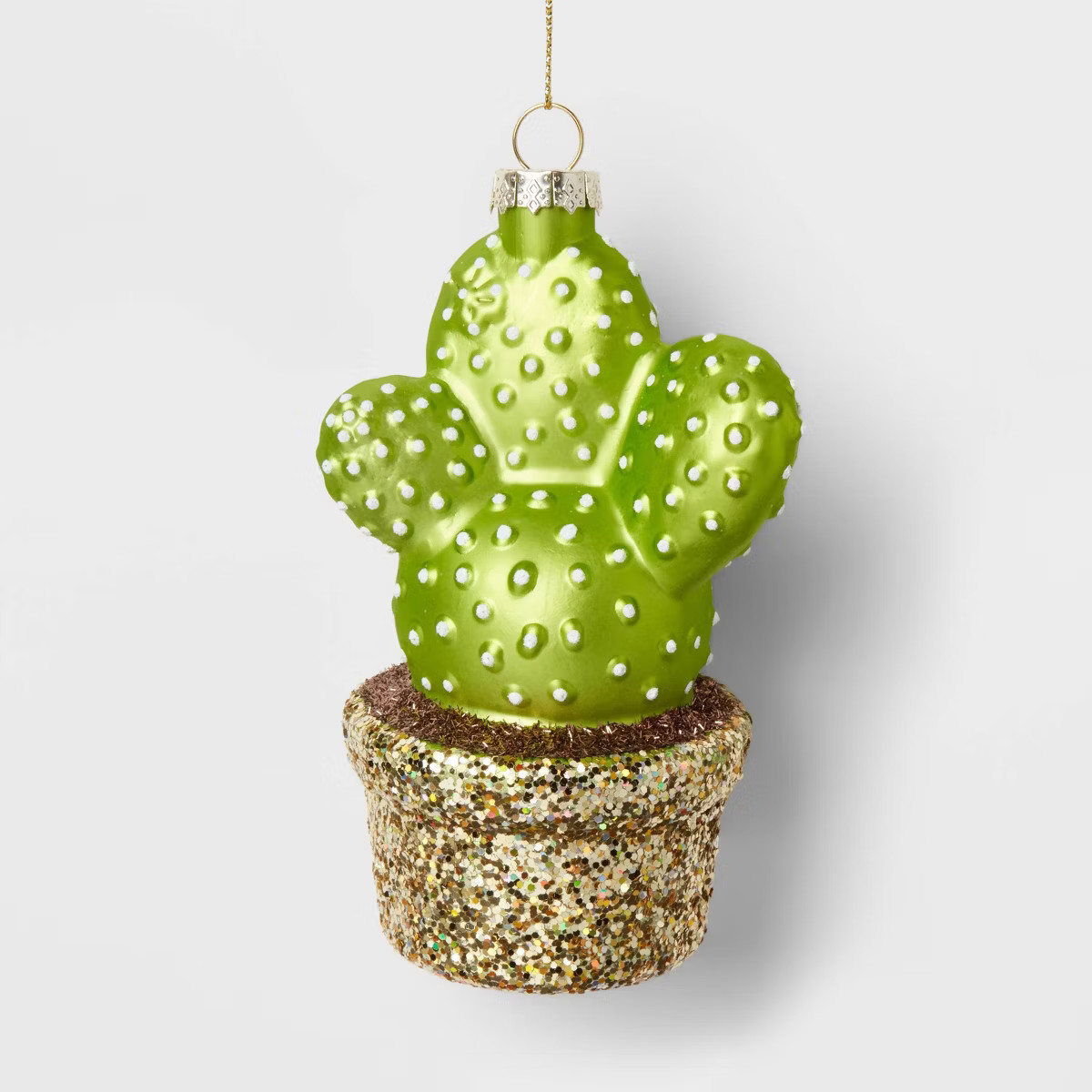 Glass Potted Cactus Christmas Tree Ornament - Wondershop™: Indoor Use, 7.43" Height, No Battery... | Target