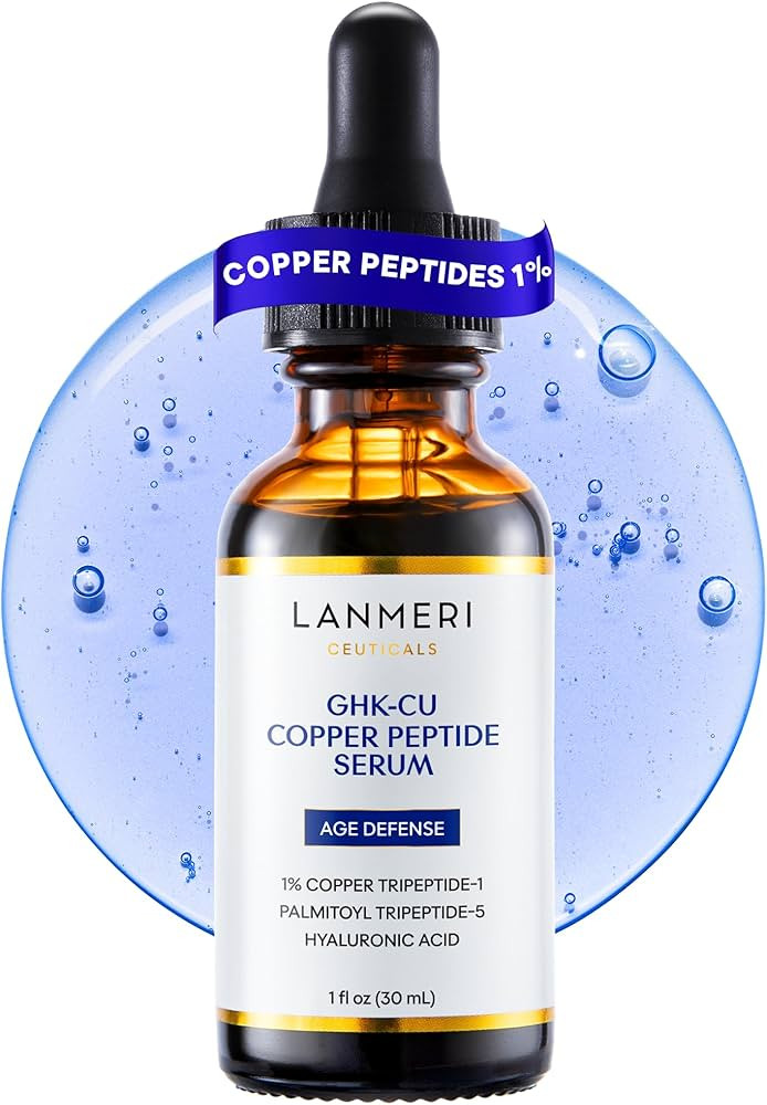 Amazon.com: Lanmeri Copper Peptide Serum for Face: 1% Copper Peptide (GHK-Cu) Anti-Aging Serum to... | Amazon (US)