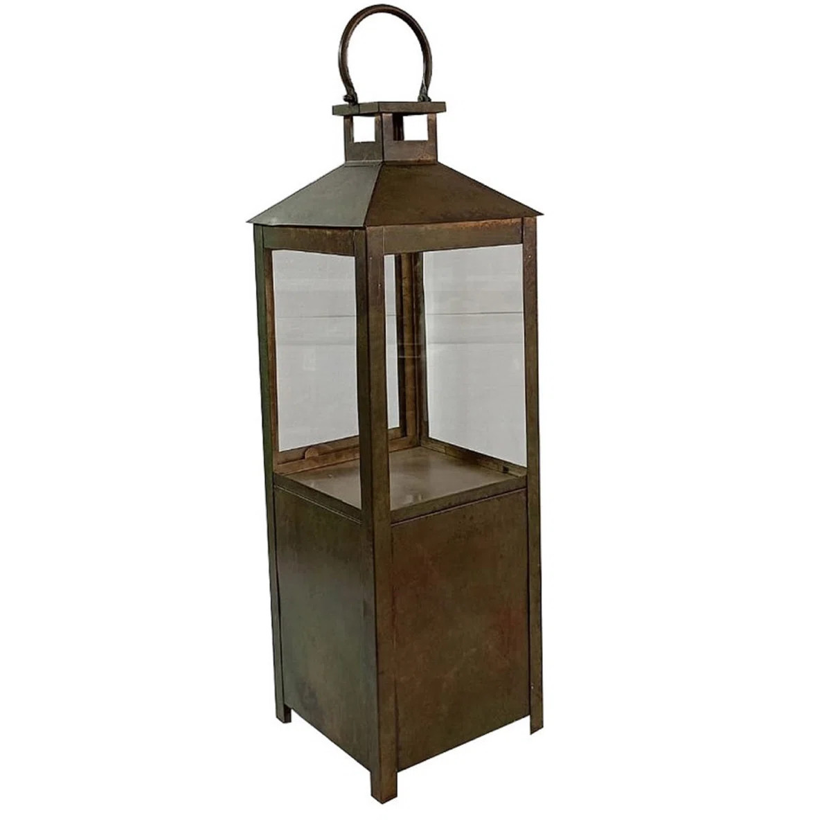 Med Lantern Green Patina Iron & Glass | Wayfair North America
