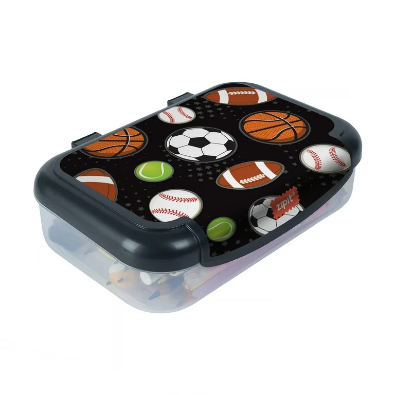 ZIPIT Recycled Plastic Pencil Box for Kids, Elementary School Box, Sports | Walmart (US)