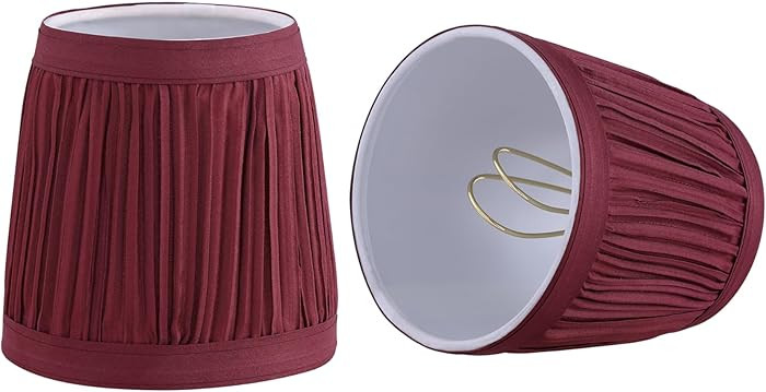 Aspen Creative 51523-2, Mushroom Pleated Transitional Clip-On Chandelier Shade in Rich Red, 3" To... | Amazon (US)