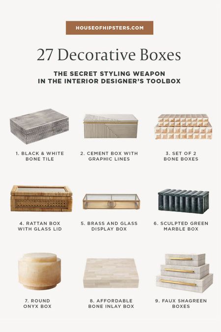 Decorative boxes for styling your bookshelf or coffee table. Beautify your home decor. 

#LTKhome #LTKstyletip