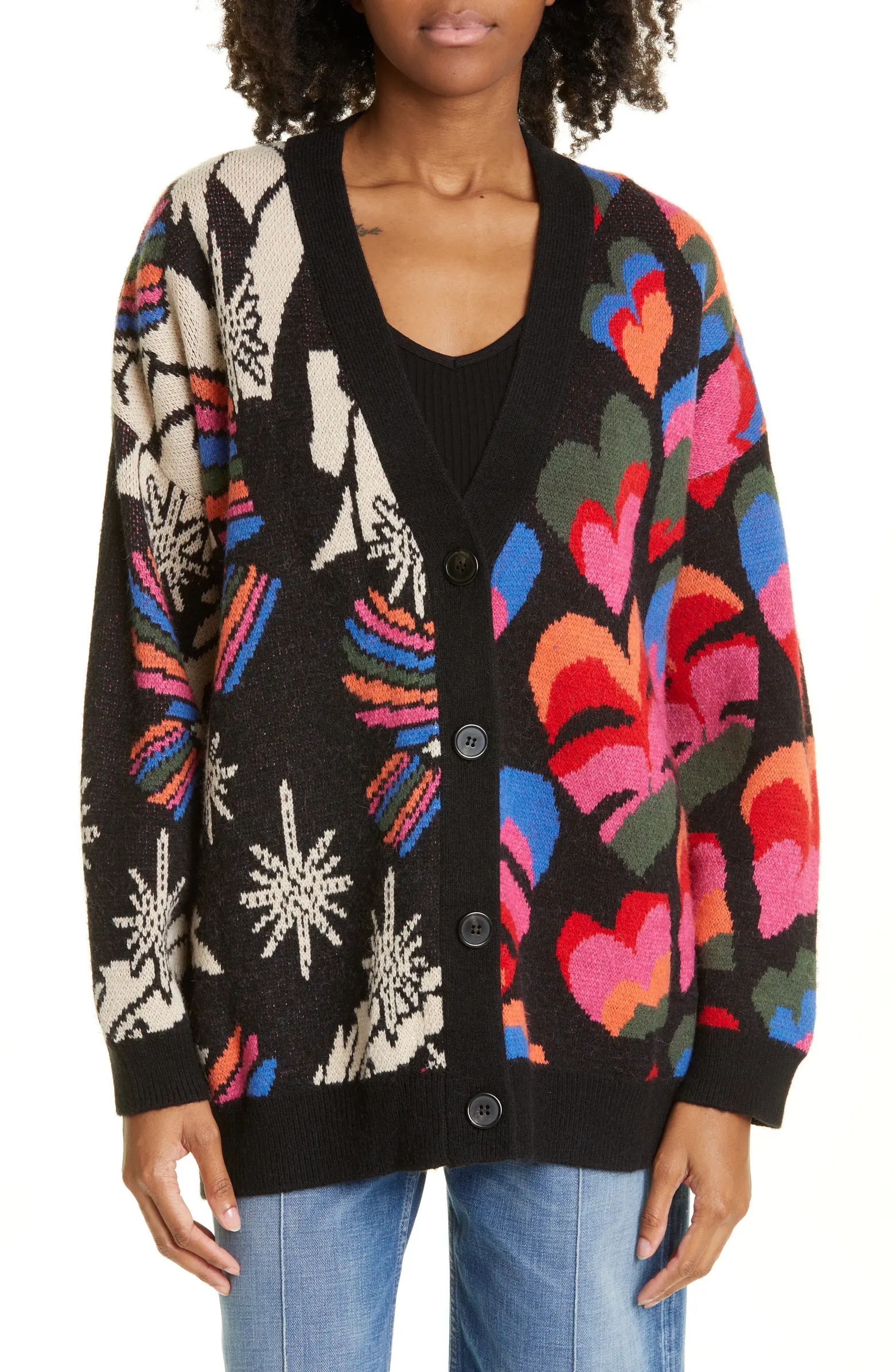 FARM Rio Mix Jacquard Pattern Cardigan | Nordstrom | Nordstrom