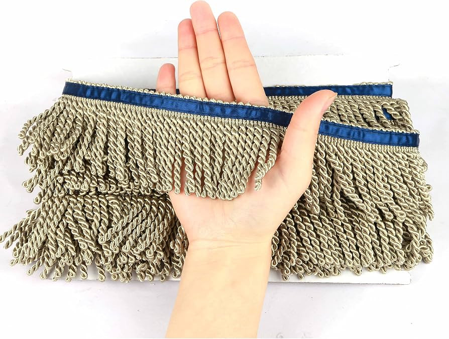 Fenghuangwu 5 Yard Long 2.5 Inches Wide Bullion Fringe Trim and Embellishments Fabric Trims Sewin... | Amazon (US)