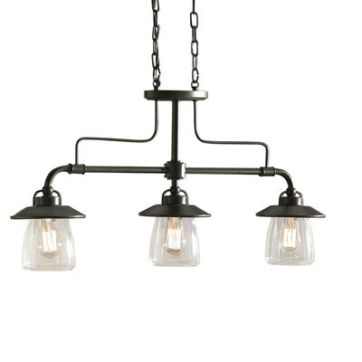 allen + roth  Bristow 3-Light Specialty Bronze Traditional Clear Glass Bowl Pendant Light | Lowe's