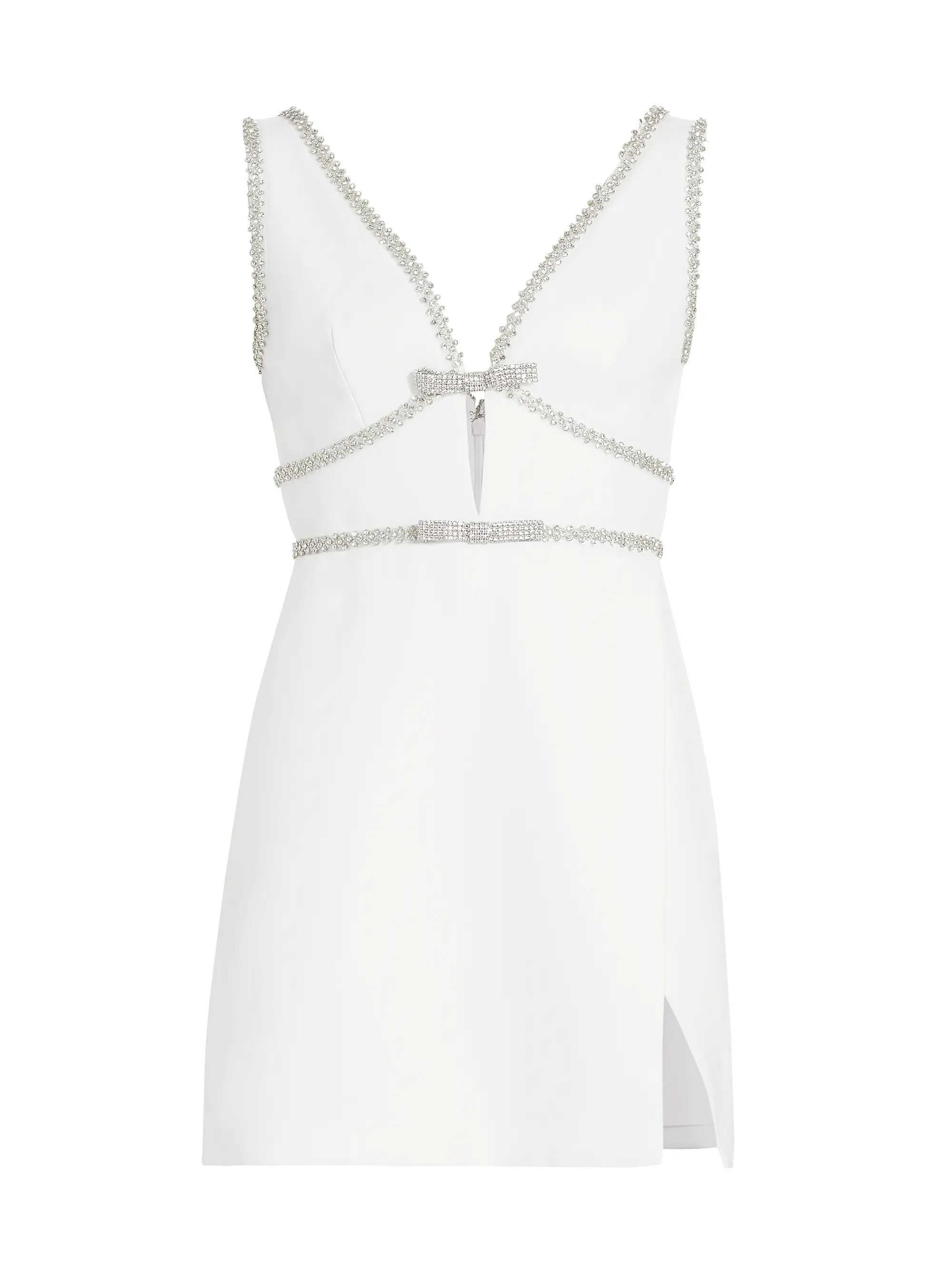 Embellished Bonded Crêpê Minidress | Saks Fifth Avenue