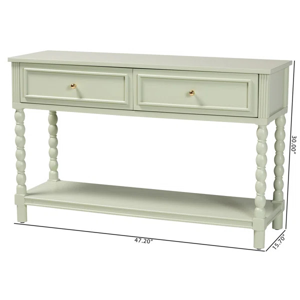 bali & pari Karnia Console Table with Spindle Legs - 2-Drawer Accent Table with Turned Detailing ... | Wayfair North America