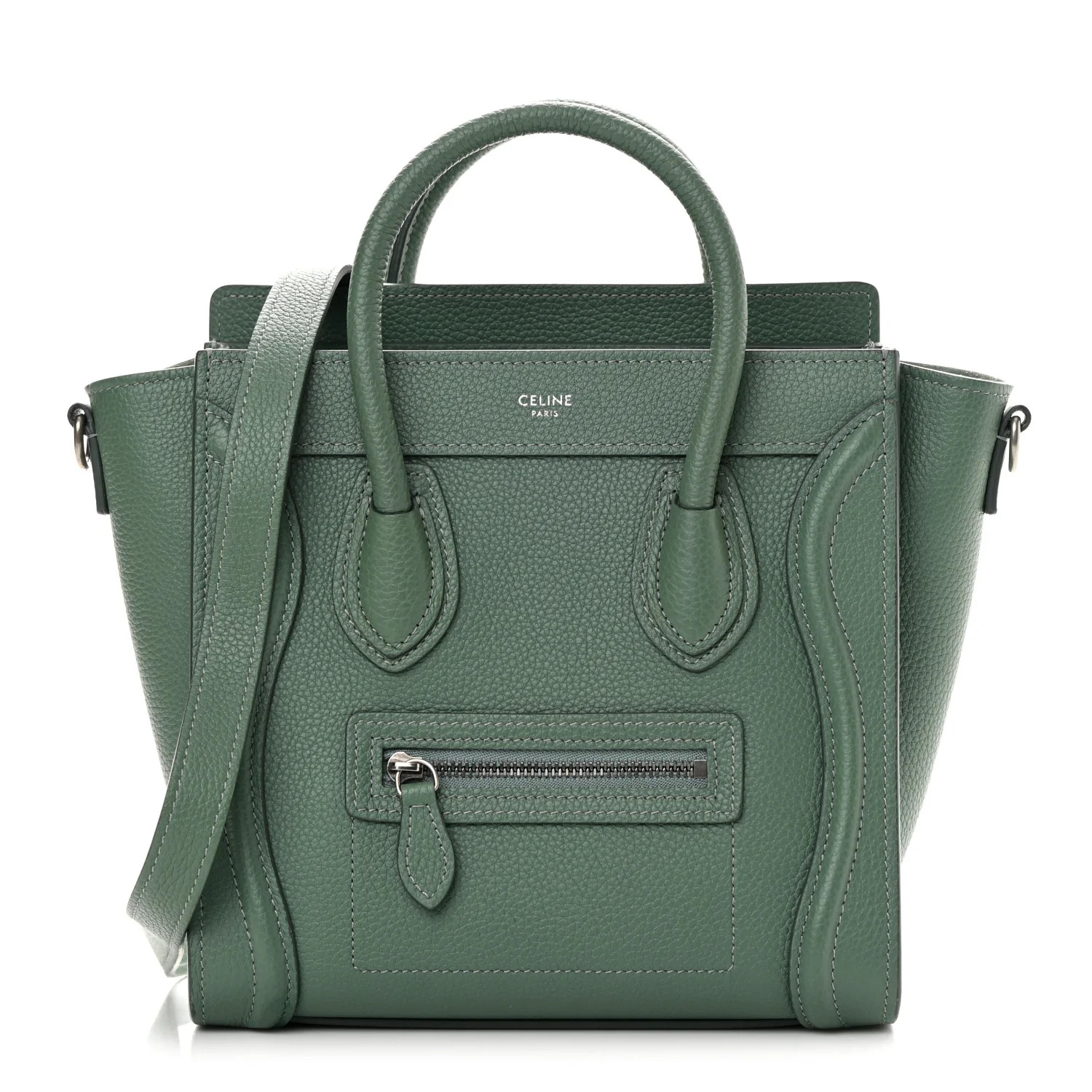 Drummed Calfskin Nano Luggage Celadon | FASHIONPHILE (US)