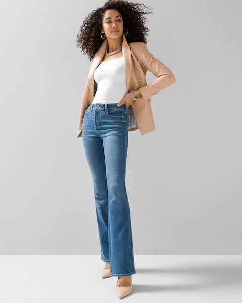 High-Rise Everyday Soft Denim™ Skinny Flare Jeans | White House Black Market