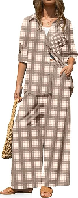 TARSE Womens Linen 2 Piece Outfits Casual Lounge Sets | Amazon (US)