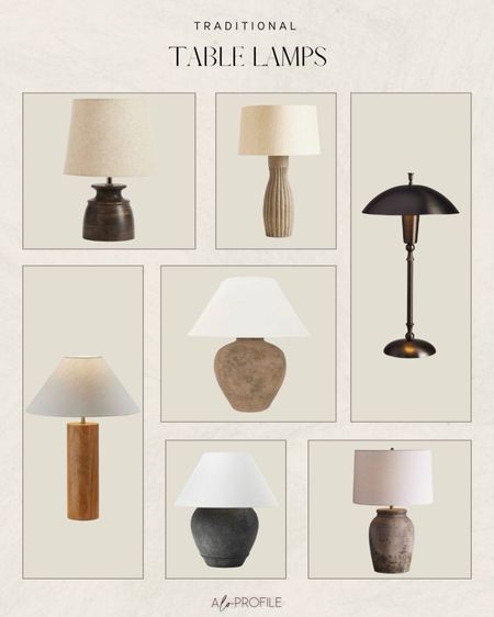 Traditional Table Lamps // stone lighting, office lighting, ceramic lighting, wood lighting, smaller table lamp, linen shade table lamp, tapered shade table lamp, carved stone table lamp, organic table lamp, masculine table lamp, traditional home decor, traditional influence