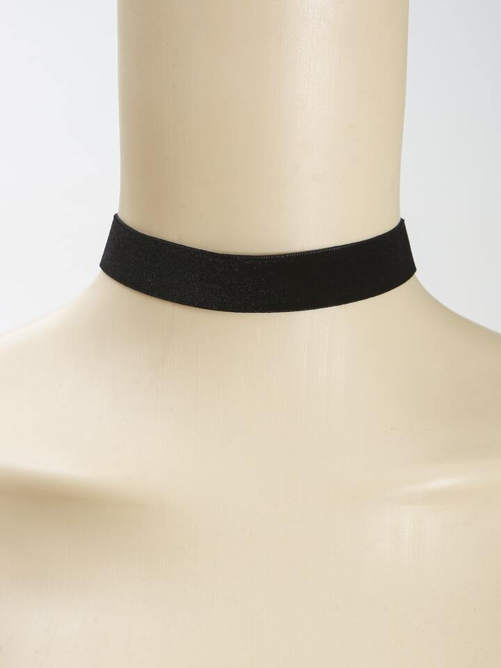 1pc Velvet Choker 1cm  Wide Red Color For Wedding Daily Use | SHEIN