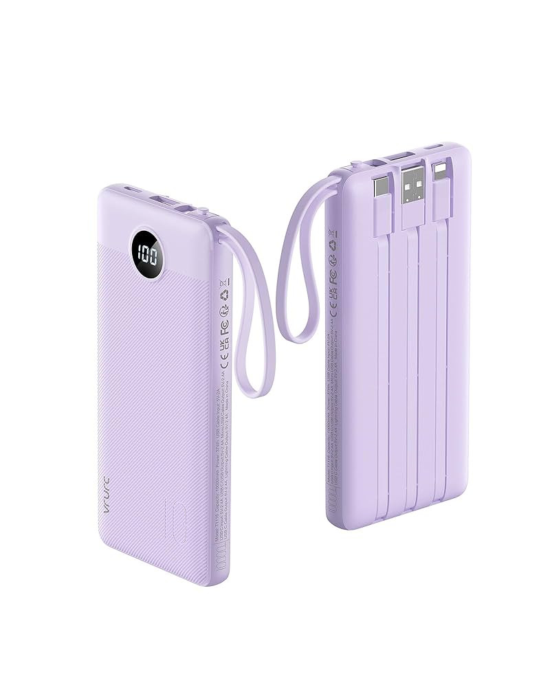 VRURC Portable Charger Power Bank, 10000mAh Travel Essentials Battery Pack, 5 Outputs 2 Inputs Sl... | Amazon (US)