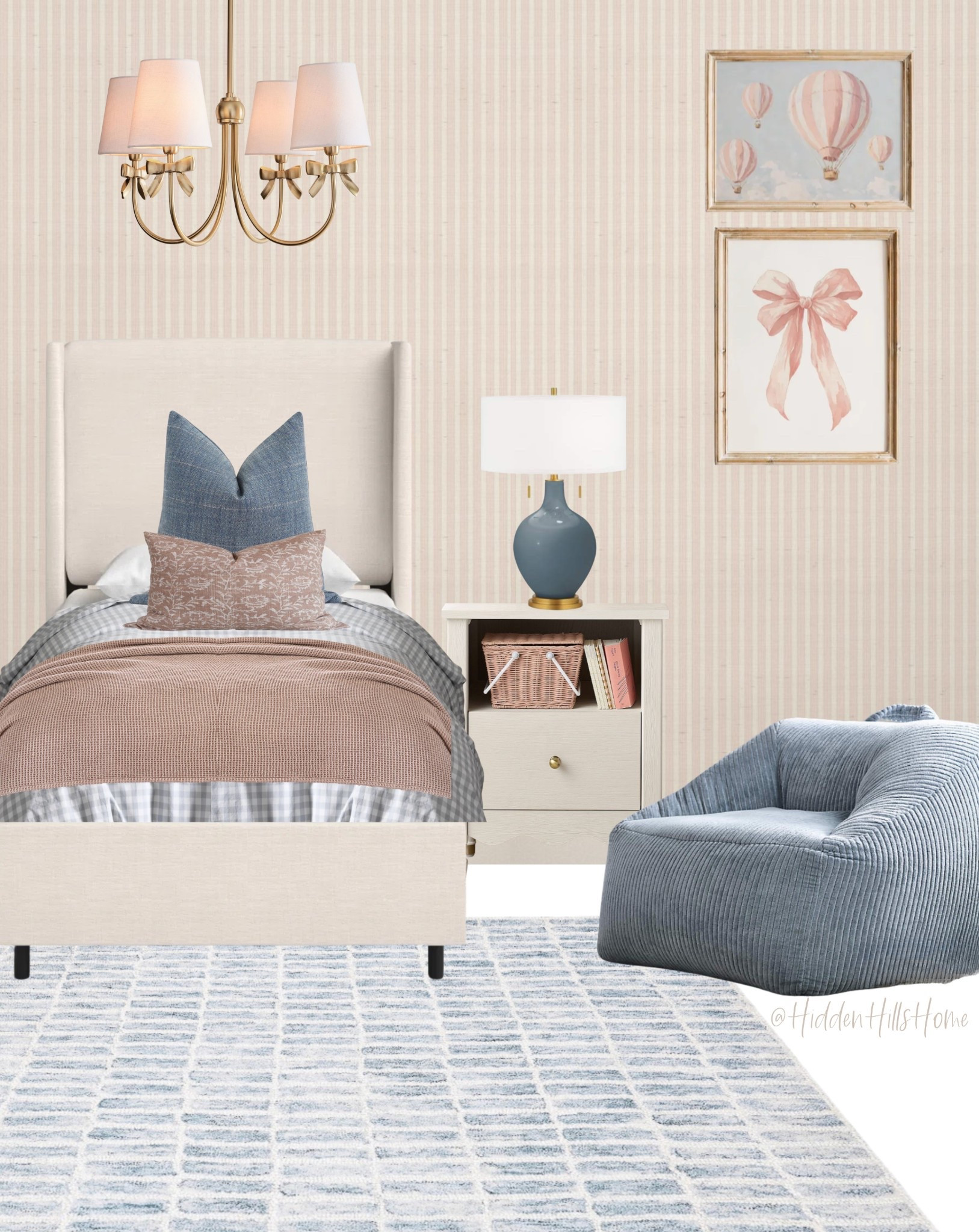 Girls bedroom decor mood board, kids room design, pink and blue girls bedroom, twin bed, cute girls room inspiration, home decor ideas #girlsroom

#LTKHome #LTKSaleAlert #LTKKids