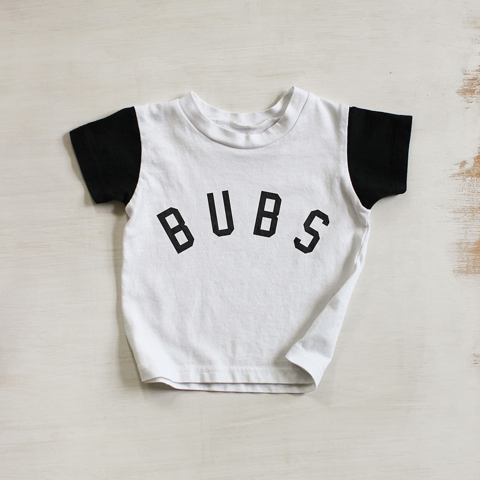 Kids Bubs Boys Tee in White & Black - Ford And Wyatt | Ford and Wyatt