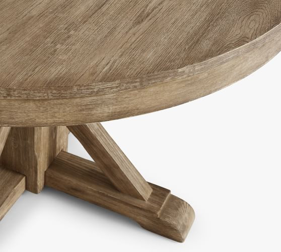 Benchwright Round Pedestal Extending Dining Table | Pottery Barn (US)