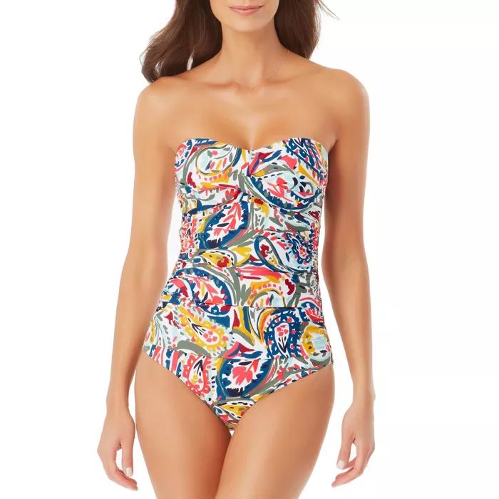 Anne Cole - Twist Front Shirred One Piece - Multi | Target