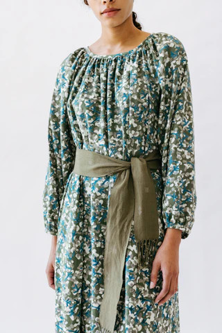 fringed belt in sage - MIRTH | MIRTH