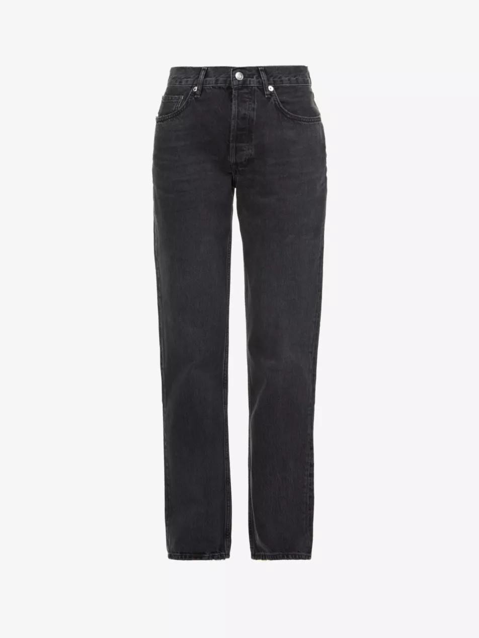 Lana faded straight-leg mid-rise organic denim jeans | Selfridges