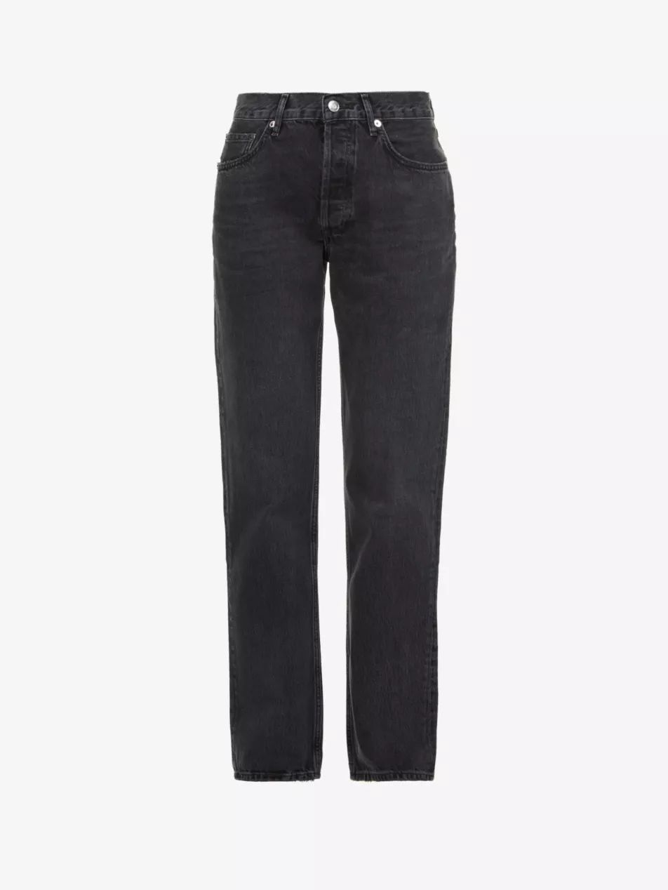 Lana faded straight-leg mid-rise organic denim jeans | Selfridges