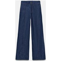 Zara - Linen Blend Straight Leg Pants - Indigo - Xs - Woman | Zara US
