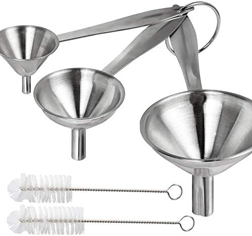 Kitchen Metal Funnels for Filling Bottles, YGDZ 3pcs Small Food Stainless Steel Funnels Set for T... | Amazon (US)