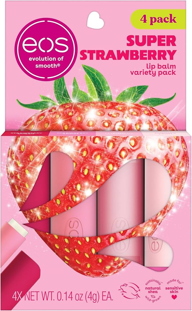 eos Lip Balm Gift Set- Super Strawberry, Limited-Edition, eos lip balm, All-Day Moisture, Lip Car... | Amazon (US)