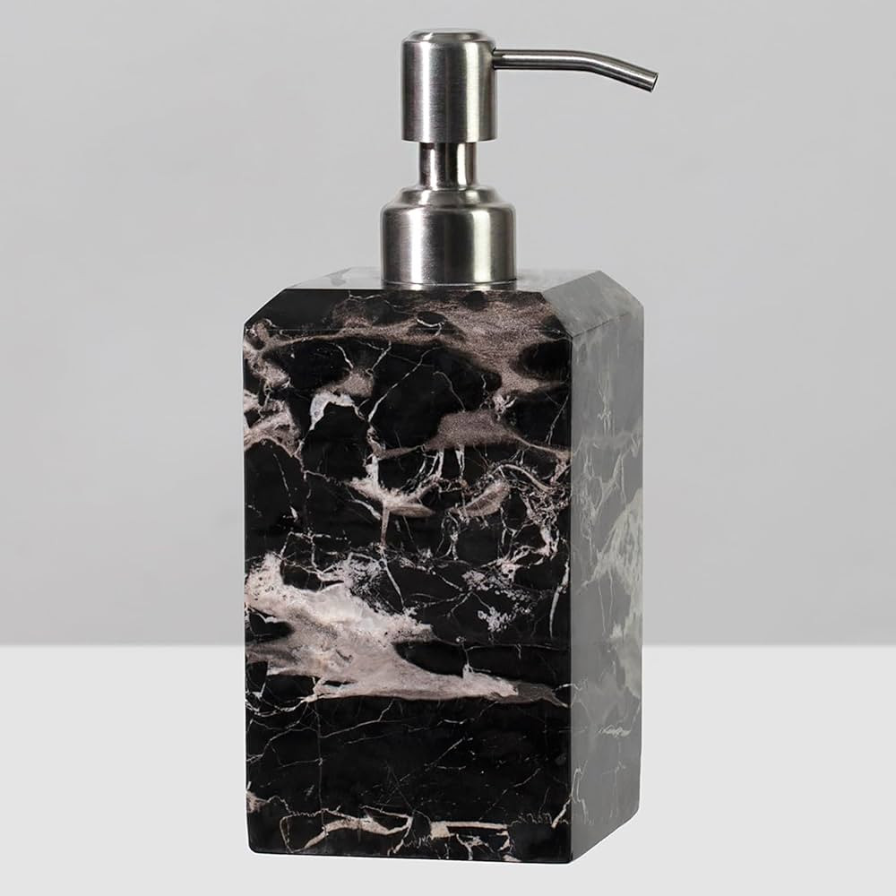 Silver Dragon Marble Luxe Bath Hand Liquid Pump Bottle with Stainless Steel Pump for Home Decor K... | Amazon (US)