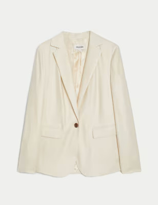 Linen Blend Single Breasted Blazer | JAEGER | M&S | Marks & Spencer IE