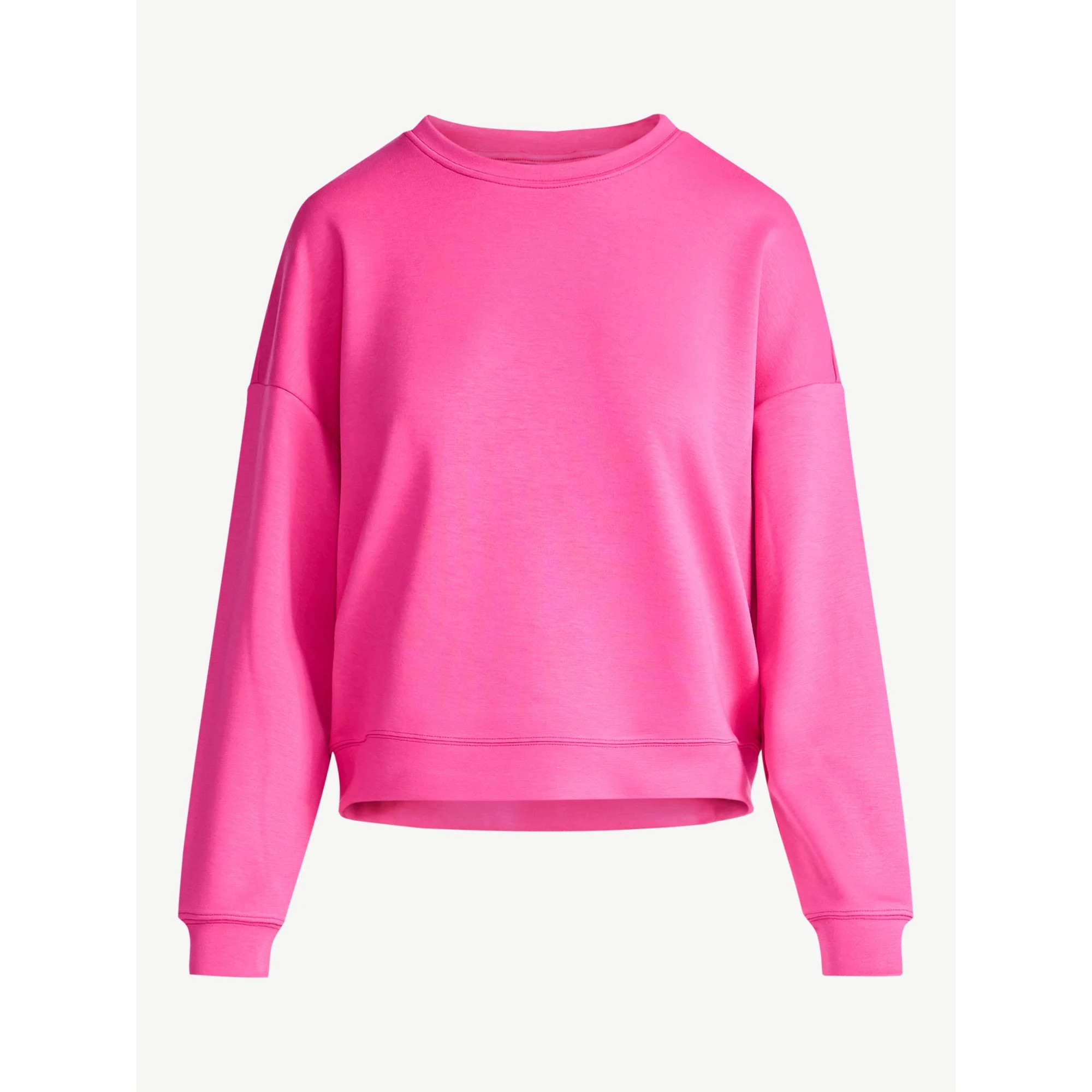 Scoop Women's and Women's Plus New Scubaknit Cropped Sweatshirt with Drop Sleeves, Sizes XS-4X | Walmart (US)