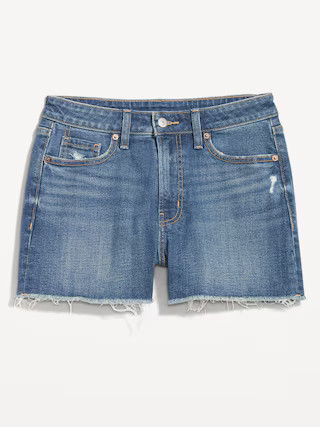 Curvy High-Waisted OG Straight Cut-Off Jean Shorts -- 3-inch inseam | Old Navy (US)
