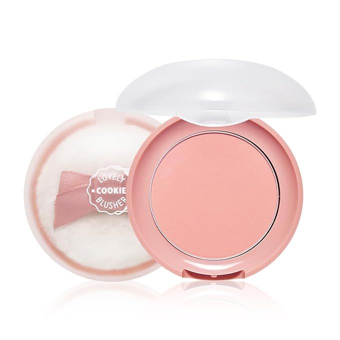 ETUDE Lovely Cookie Blusher #PK004 Peach Choux Wafers 4g | Glowing & Natural Powder Blush with Lo... | Amazon (US)