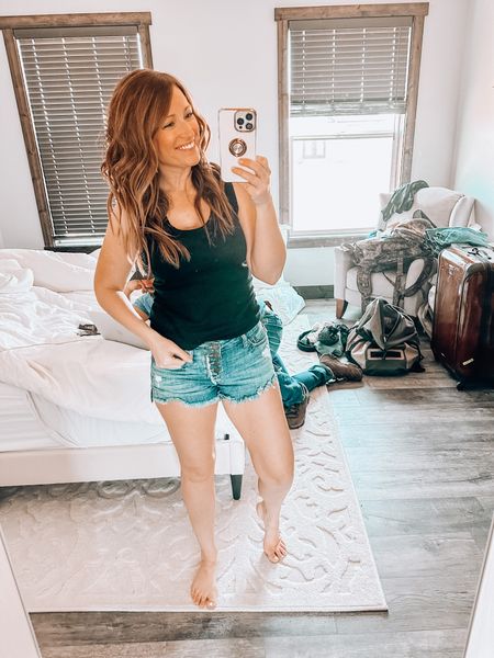 It’s that time of year! It’s time I tell you about my favorite denim shorts. I wear them on repeat, in every color, and even buy multiple pairs of the same color. They’re the BEST! Longer in the back, shorter (but not too short) in the front. ❤️ 

#LTKSeasonal