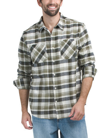 Long Sleeve Flannel Button Up Shirt for Men | Polyester/Cotton | Marshalls