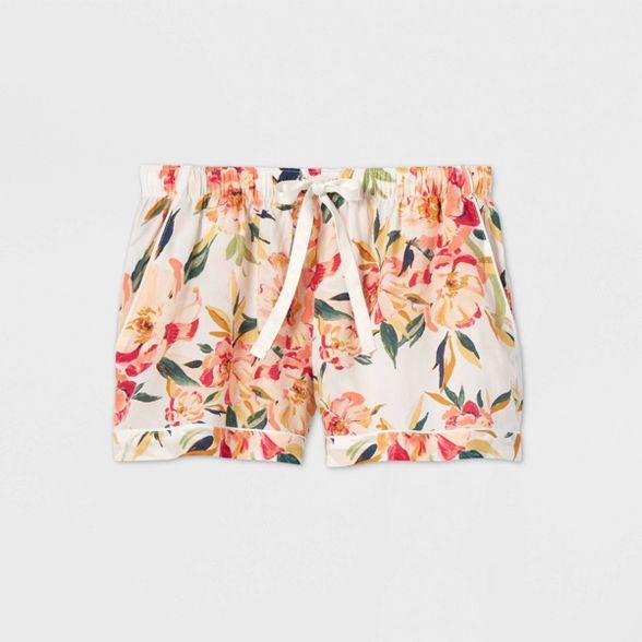 Women's Floral Print Simply Cool Pajama Shorts - Stars Above™ Cream | Target