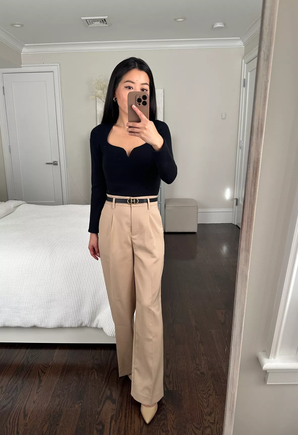 The Structured Cotton Belted Pant curated on LTK