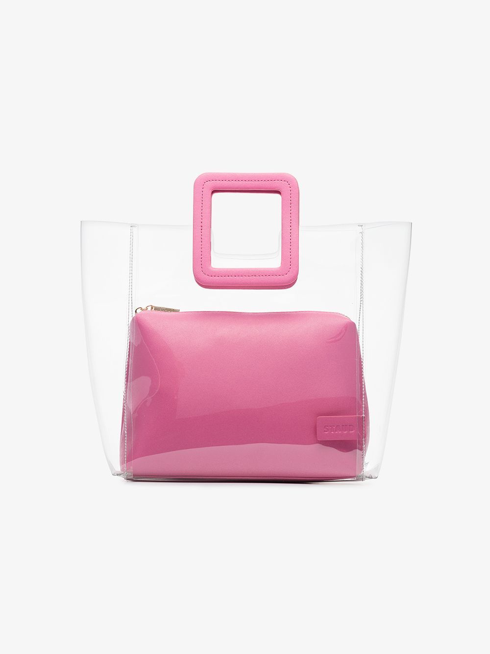 Staud pink Shirley leather PVC tote | Browns Fashion