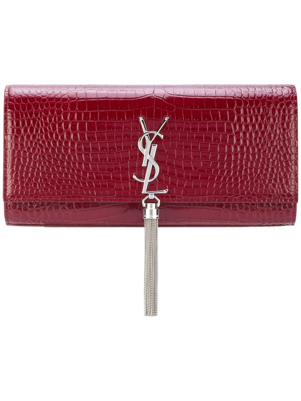 Saint Laurent Classic Kate tassel clutch - Red | FarFetch Global