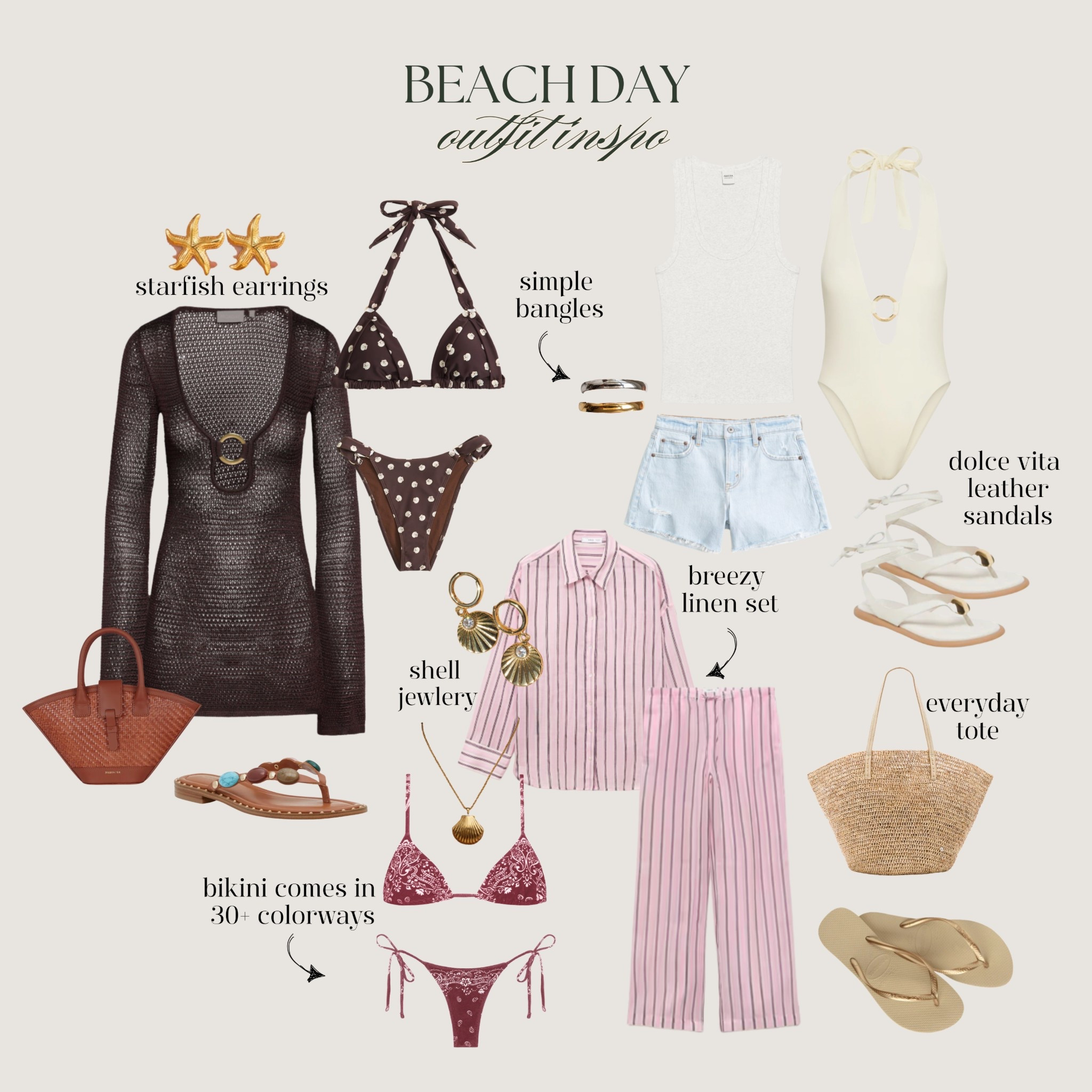 beach day outfit inspo | jacqmaria jewelry code is always viv15 

#LTKSeasonal #LTKSwim #LTKSummerEdit