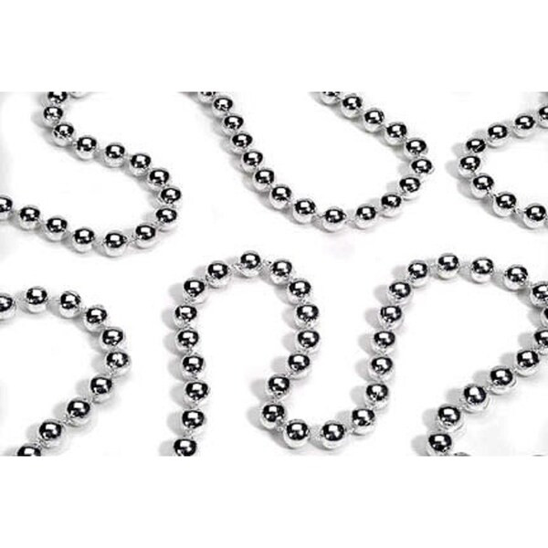 48' Christmas Traditions Silver Beaded Shatterproof Christmas Garland | Bed Bath & Beyond