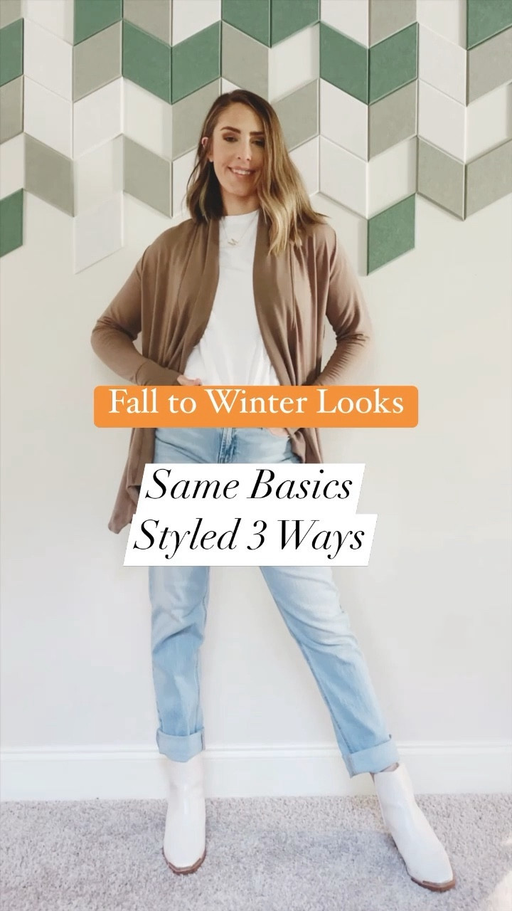 Style a basic jeans and tee 3 ways with me! By adding a layer and some cute boots, you can transition this basic style to a chic fall to winter look!

Old Navy | Athleta | LuLuLemon | Yellow Box Shoes | Pranayama Wrap | Boyfriend Jeans | Tall Women Fashion | White Love T-shirt | White Boots | Sherpa Wedge Boots | Boot Sneakers | Shacket | Fedora | Fall Fashion | Winter Fashion

Which one is your favorite? Let me know in the comments!
