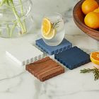 Scalloped Wood Square Coasters (Set of 4) | West Elm (US)