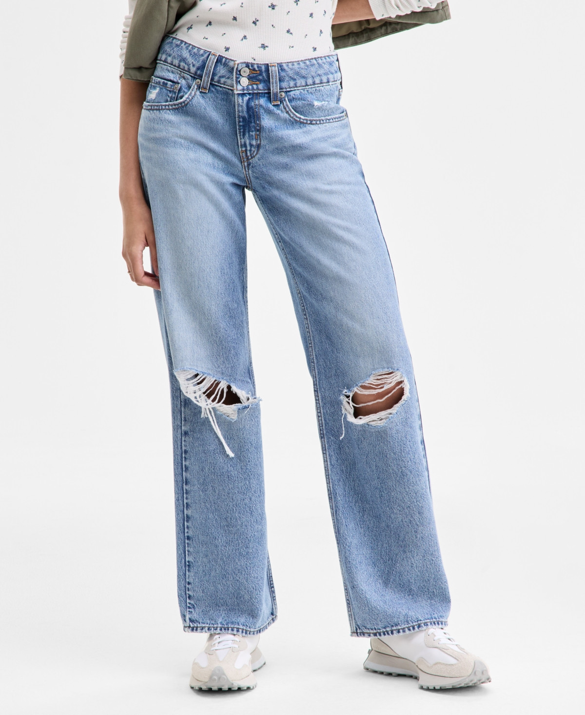 Levi's Women's Super-Low Double-Button Relaxed-Fit Denim Jean - Table Talk W Dx | Macy's