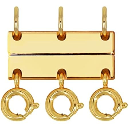 Necklet Triple Necklace Layering Clasp, Separator for Stackable Necklaces and Chains (Gold) | Amazon (US)