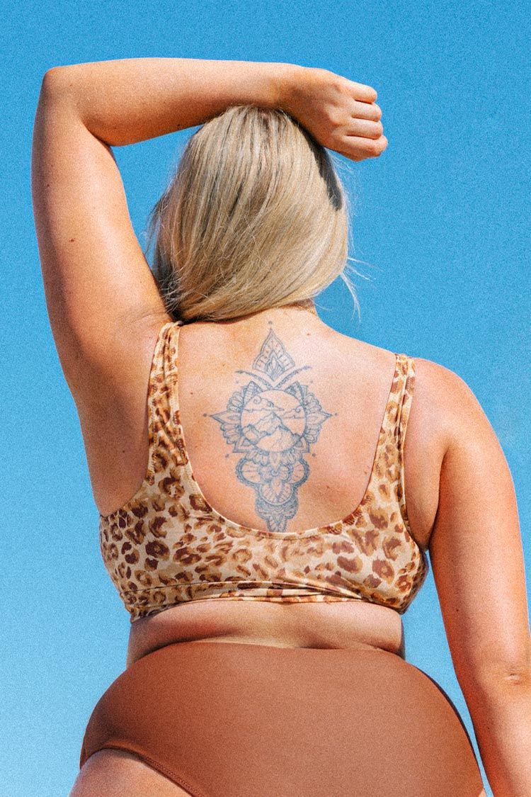 Josie Leopard Bowknot Plus Size Bikini Top | Cupshe