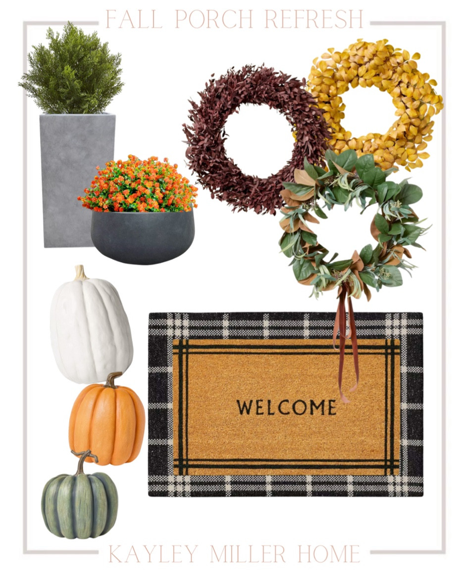 Fall porch refresh 🍂 





Fall doormat
Faux pumpkin
Outdoor pumpkin
 Wreath 
Fall wreath
Faux plants
Fake outdoor plants
Planter 
