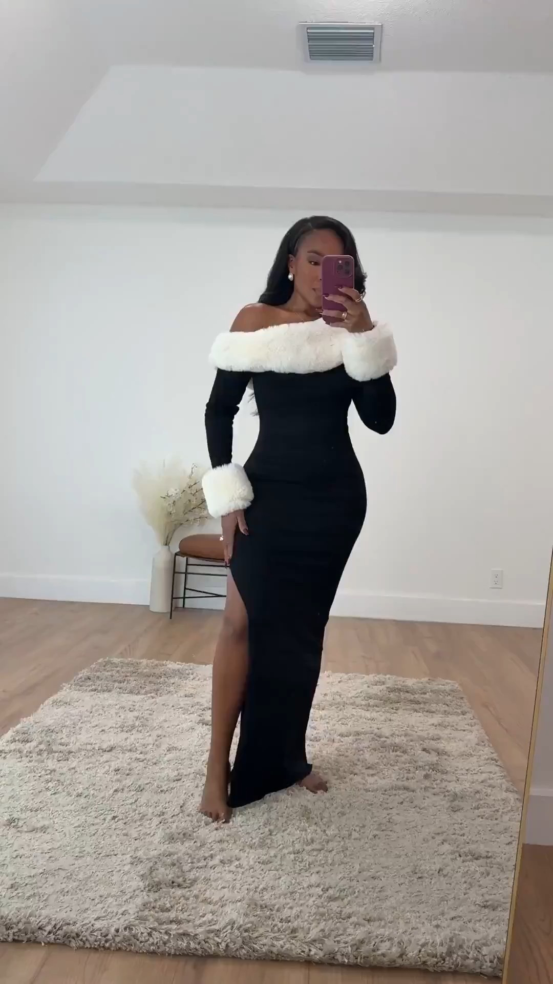 ✨ Elegant Holiday Glam — a timeless black gown with luxe faux-fur trim that instantly elevates any special occasion.
The off-the-shoulder neckline and dramatic slit create a sleek, flattering silhouette that feels classic yet unforgettable.

Perfect for holiday parties, formal dinners, winter weddings, and black-tie events.

Tap to get details and shop this stunning look.

📏 Sizing:
Dress: Small  

Measurements: 5’4” · 138 lbs · 34D · 27” waist · 40” hips

Holiday evening dress, black formal gown, faux fur trim dress, elegant holiday outfit, winter event outfit, classic black dress styling, special occasion fashion, chic holiday look.

Follow me on Instagram and YouTube @kirasfashionfinds

#LTKgrwm #LTKootd
