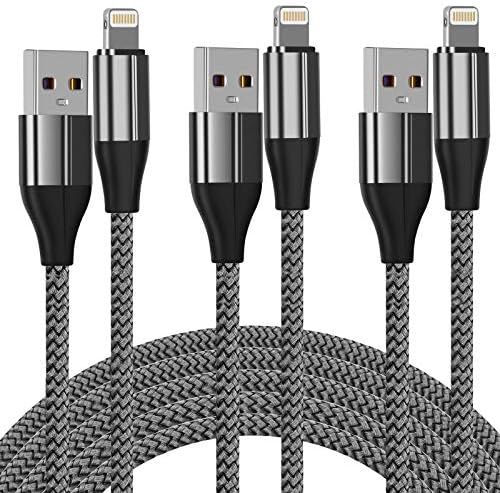 iPhone Charger Cable (3 Pack 10 Foot), [MFi Certified] 10 Feet Nylon Braided Lightning Cable, iPh... | Amazon (US)
