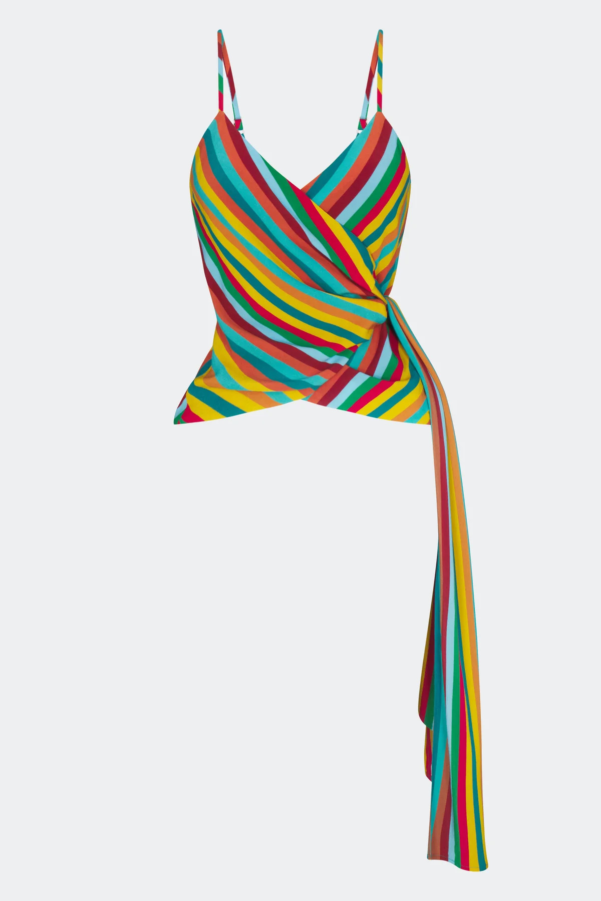 Marlowe Crepe Tie Tank In Vibrant Multi Stripe | Simon Miller